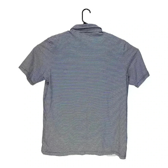 Peter Millar Polo Shirt Mens Extra Large Blue White Striped Seaside Wash Golf XL - Picture 4 of 9